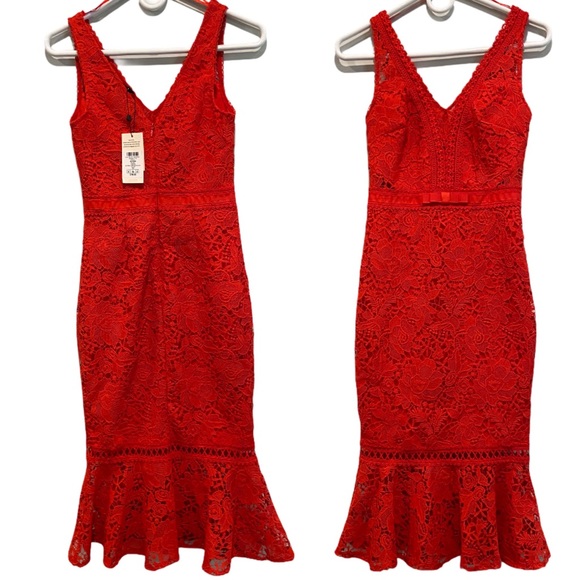 lipsy red midi dress